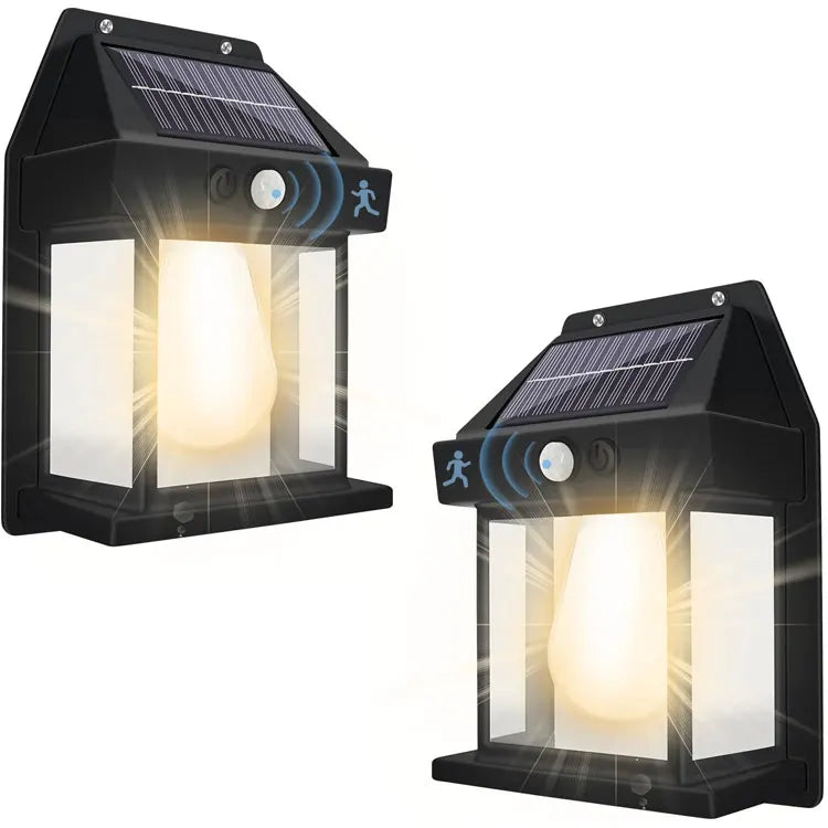 Solar Motion Sensor Wall Light – Outdoor Waterproof LED Garden Lamp with Rechargeable Battery & 3 Lighting Modes