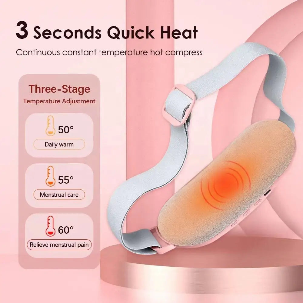 Optimized Product Title Wireless Menstrual Heating Pad for Women - Intelligent Abdominal Heat Therapy Belt with Timing Control - Portable USB Rechargeable Pain Relief