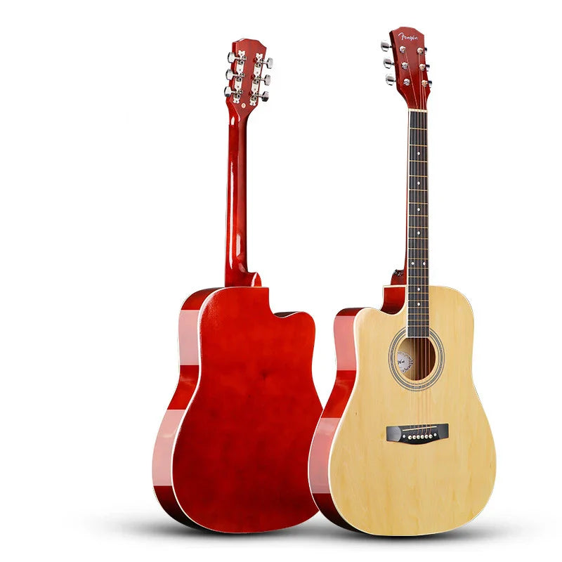 41-Inch Left-Handed Classical Acoustic Guitar – Basswood Body, Gloss Finish, Maple Neck, Professional Musical Instrument