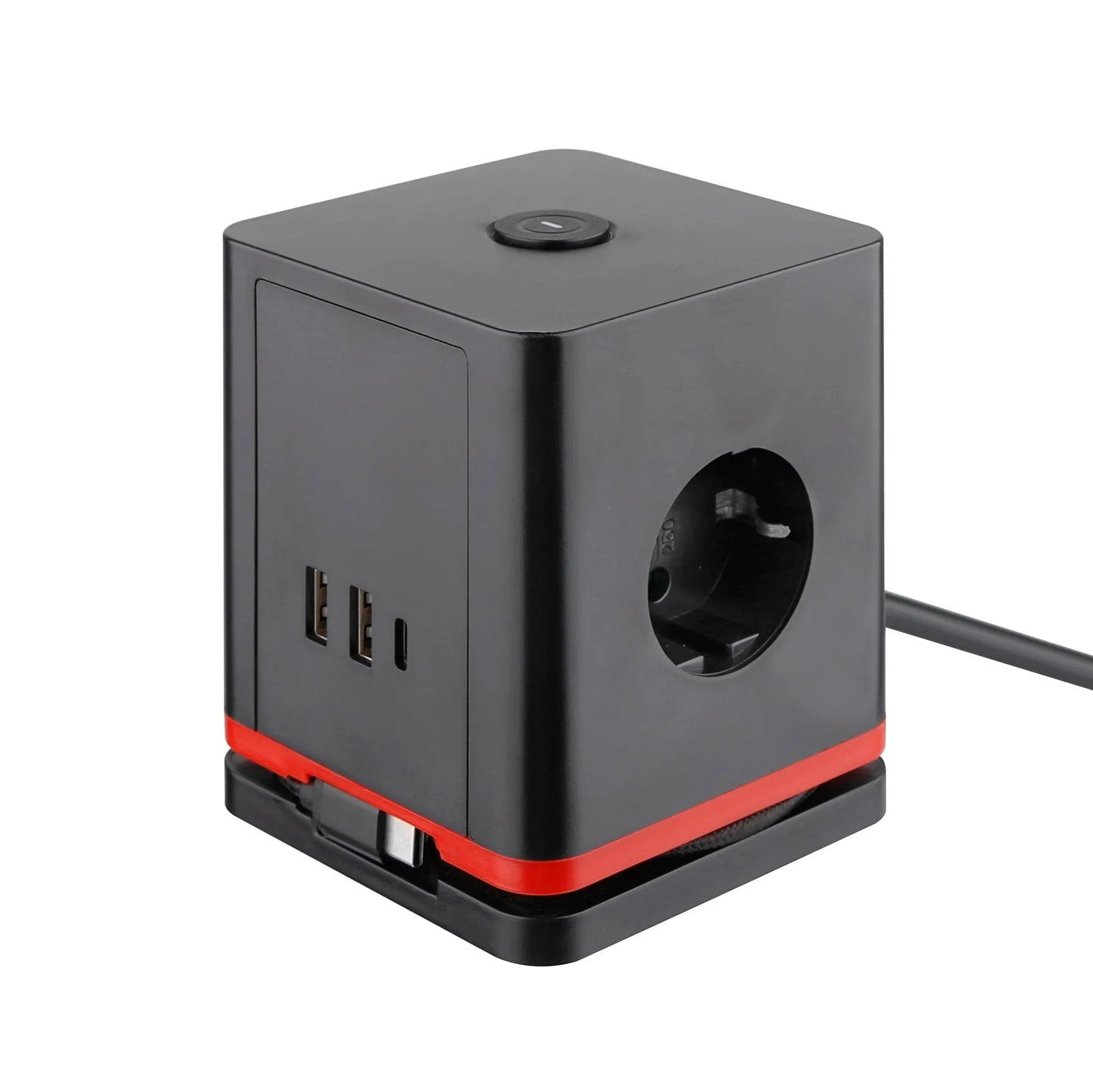Avichic™ 16A Cube Power Strip – 3 AC Outlets with USB-A & Type-C Charging Ports, Desktop Socket for Home & Office Use