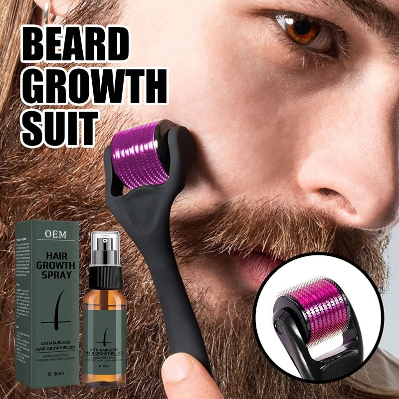 Organic Beard Growth Oil Spray for Men – Promotes Beard & Mustache Growth, Anti Hair Loss, Daily Use, 30ml