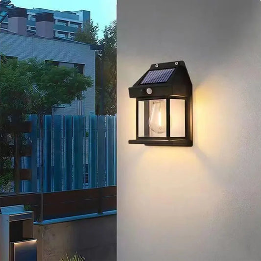 Solar Motion Sensor Wall Light – Outdoor Waterproof LED Garden Lamp with Rechargeable Battery & 3 Lighting Modes