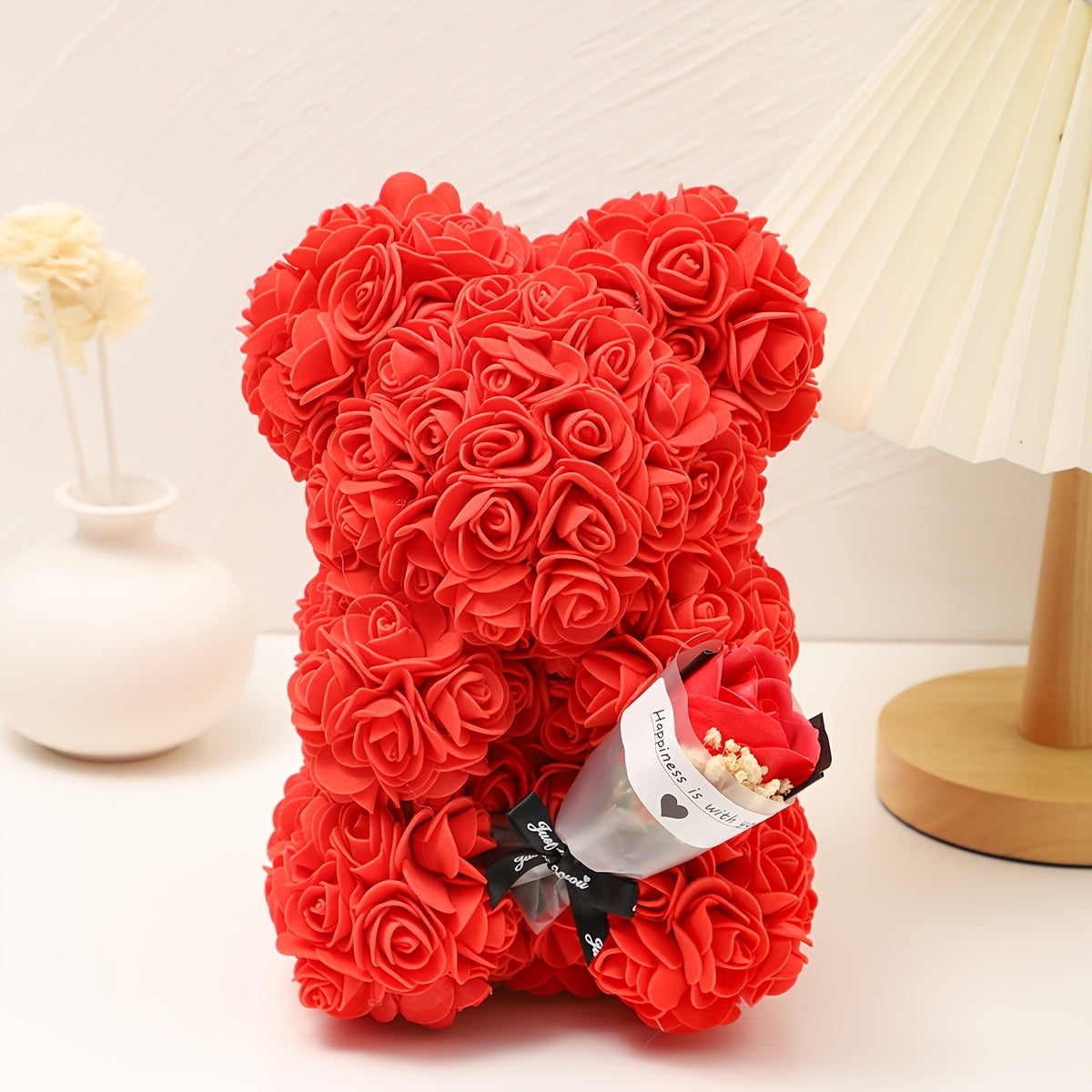 Home Decor Rose Bear Table Display