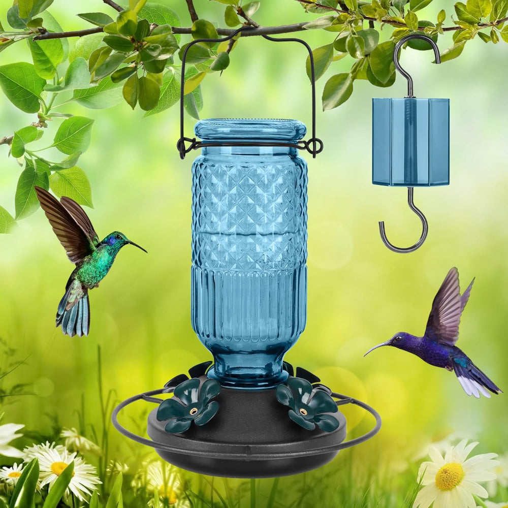 Hummingbird Feeder Glass Hanging Outdoor Garden