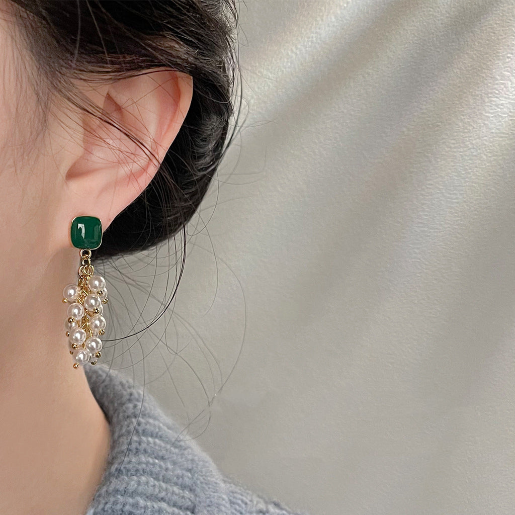 Vintage Pearl String Tassel Earrings