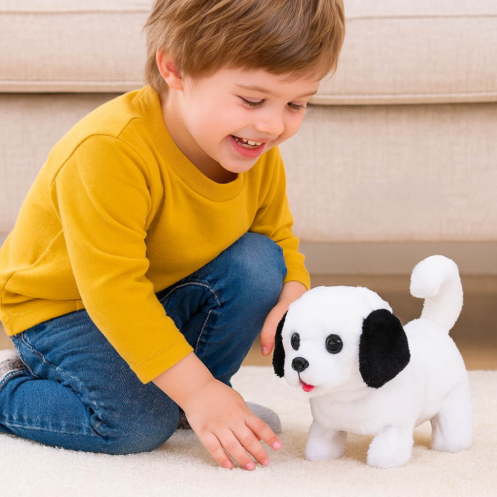 Interactive Plush Puppy Toy Walking Barking Electric Dog Gift