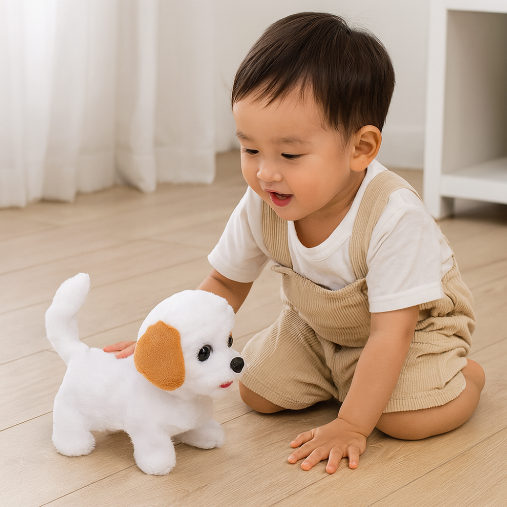 Interactive Plush Puppy Toy Walking Barking Electric Dog Gift