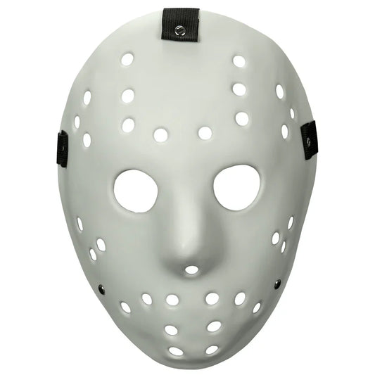 Horror Goalie Mask for Halloween – Glow in the Dark Injection Molded Slasher Costume Mask with Elastic Strap – Mabry Monsters