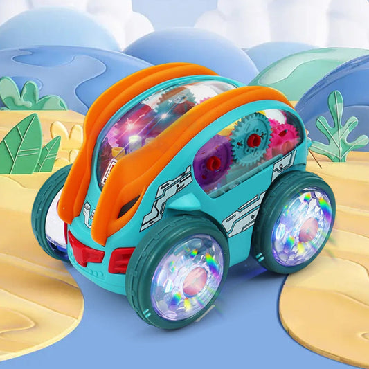 Kids Dynamic LED Lights Musical Stunt Toy Car