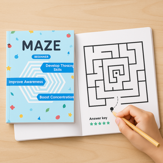 Kids Puzzle Book Maze Game Educational Brain Training Guide