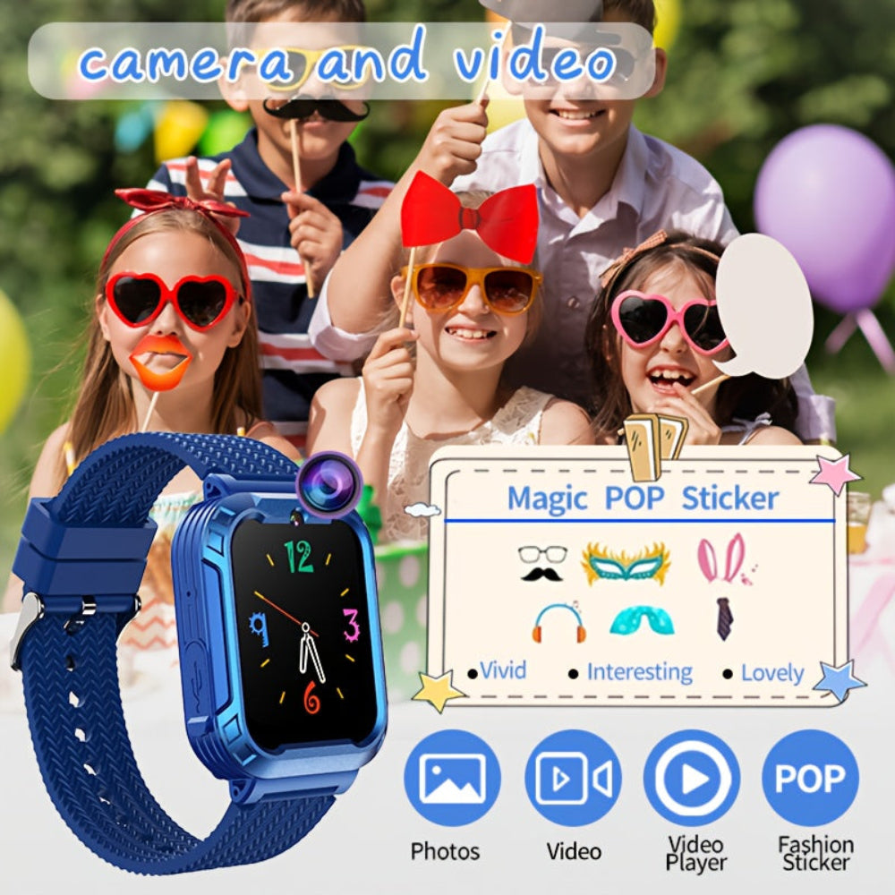 Kids Smart Watch Touchscreen USB Rechargeable Educational Fitness Tracker
