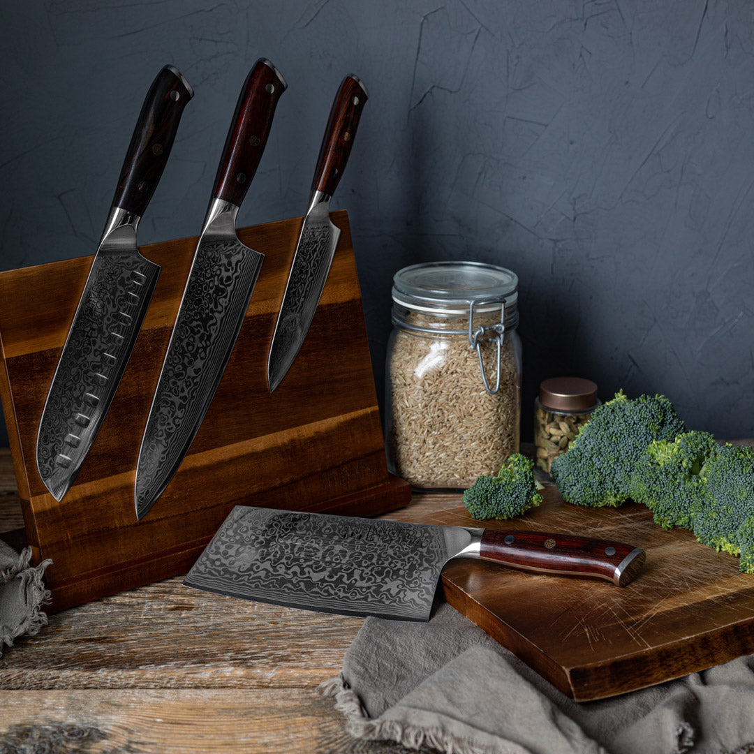 Complete Damascus Knife Set
