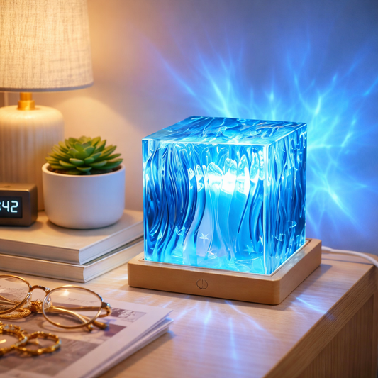 LED Night Light Aurora Projector Crystal Table Lamp