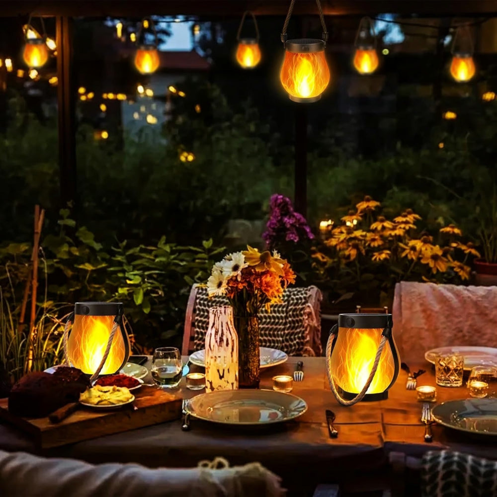 Centerpieces Solar Light Waterproof Lantern Flickering Garden Lamp