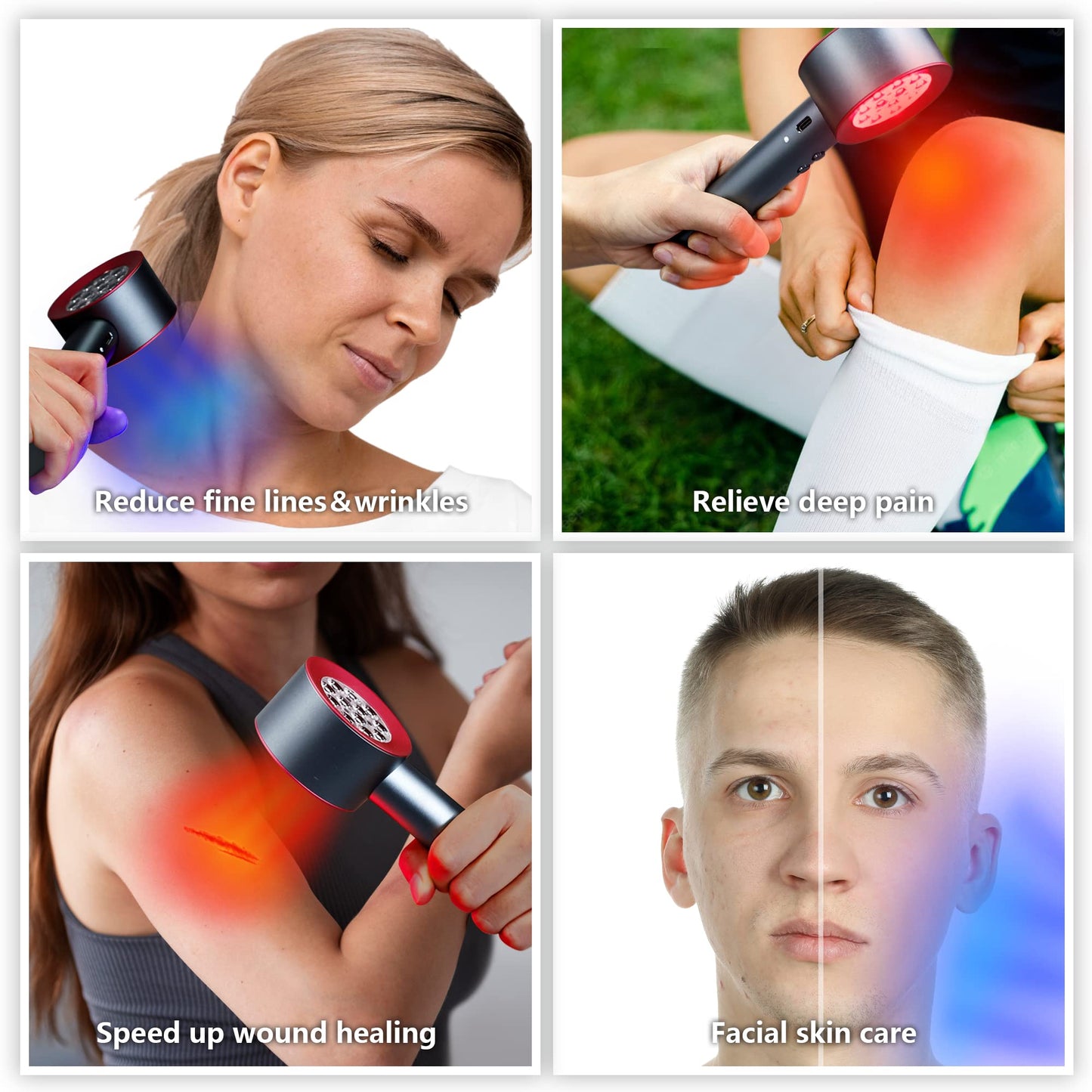 Avichic Red and Blue Light Therapy Handheld Device