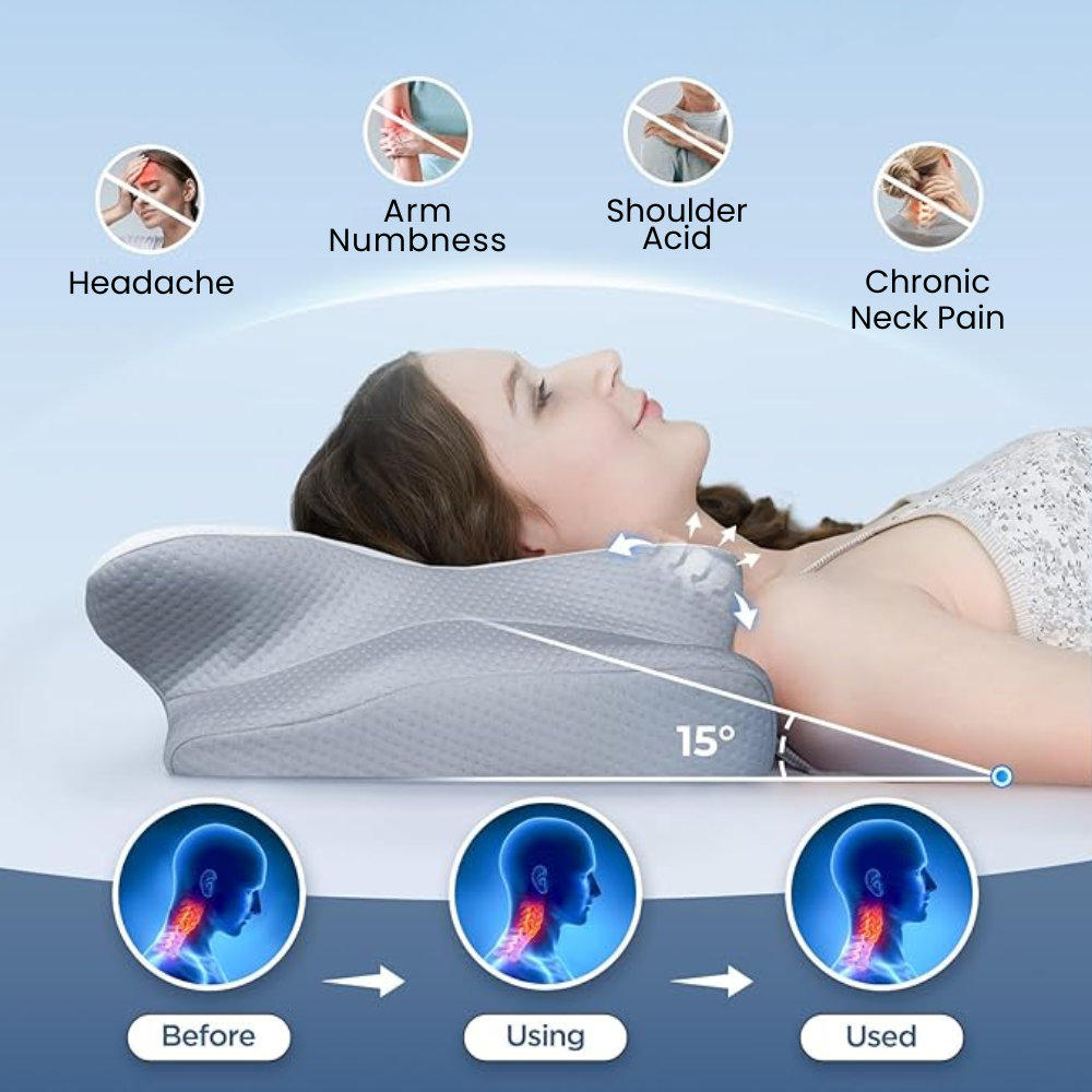 Memory Foam Anti Snore Pillow Neck Head Support