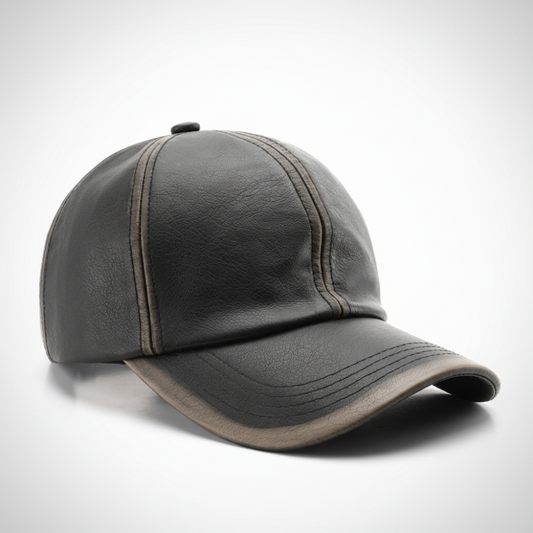 Men's Leather Style Baseball Cap Adjustable Casual Fit