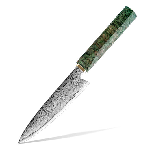 Midori no Shō (翠の章) Damascus Steel - 5 Inch Utility Chef's Knife