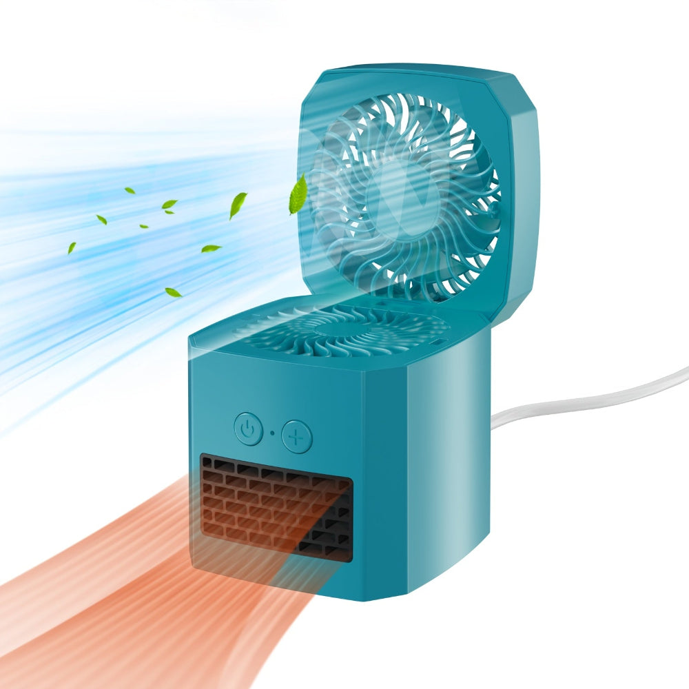 Mini Electric Space Heater and Cooling Fan Portable Desktop Heater