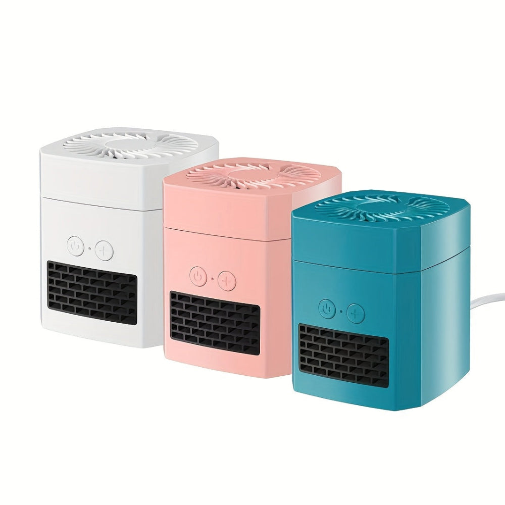 Mini Electric Space Heater and Cooling Fan Portable Desktop Heater