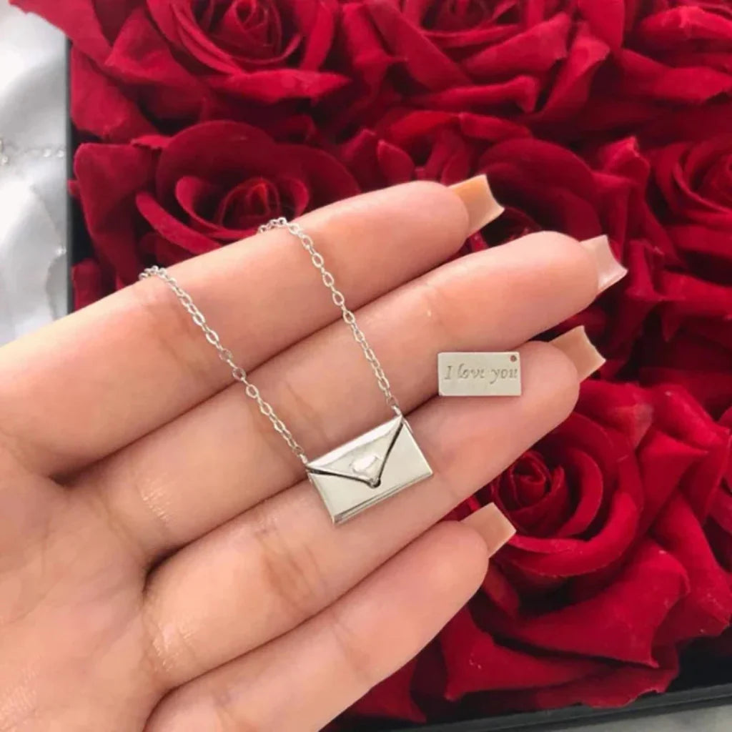 Necklace Envelope Pendant Message Charm Gift