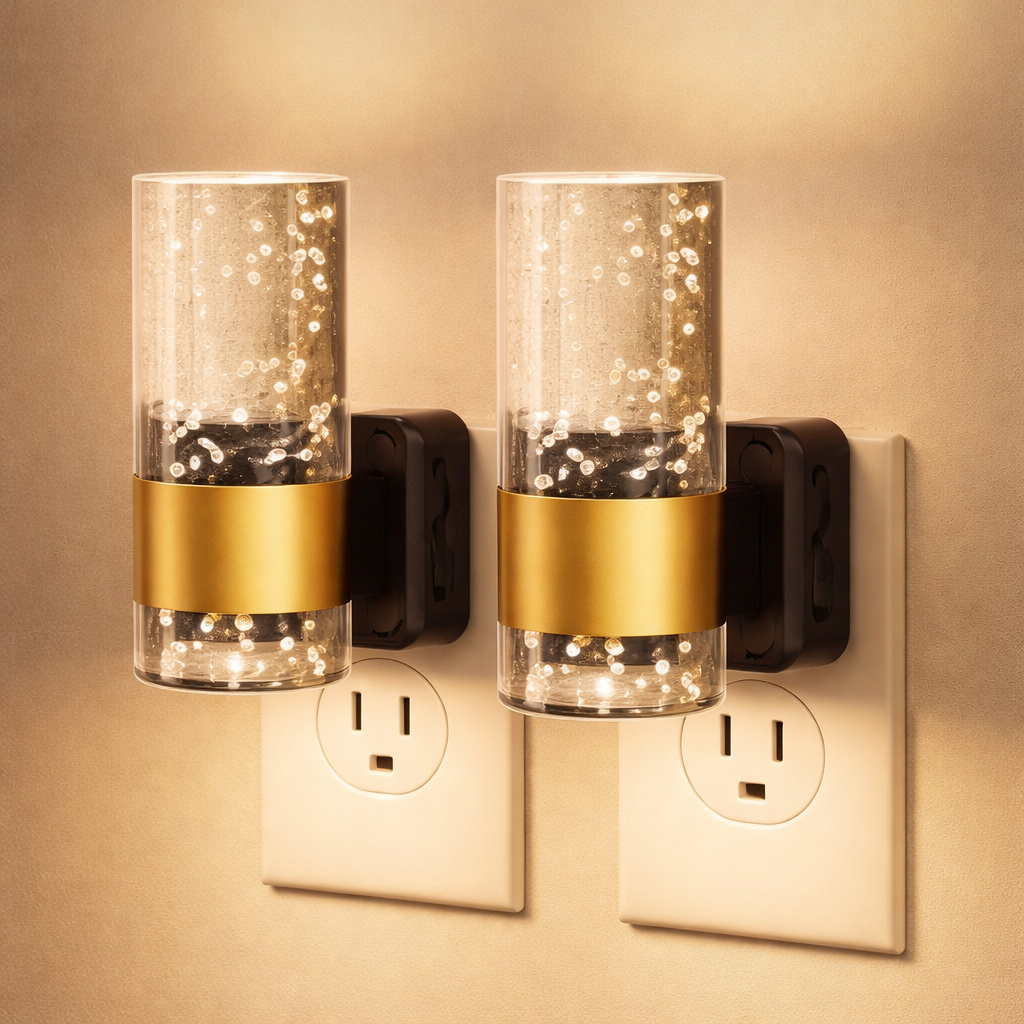 Night Light Plug In Adjustable Dimmable Wall Sconce