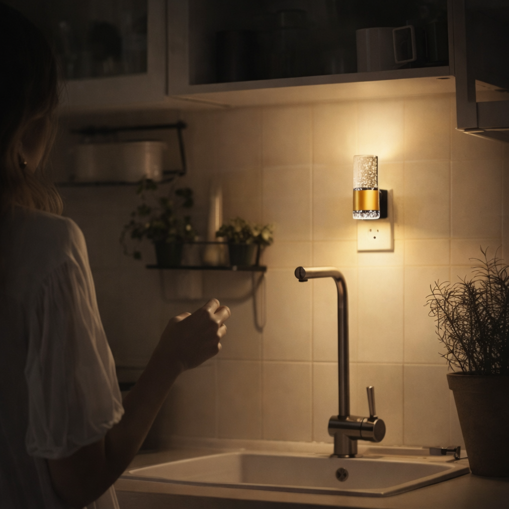 Night Light Plug In Adjustable Dimmable Wall Sconce