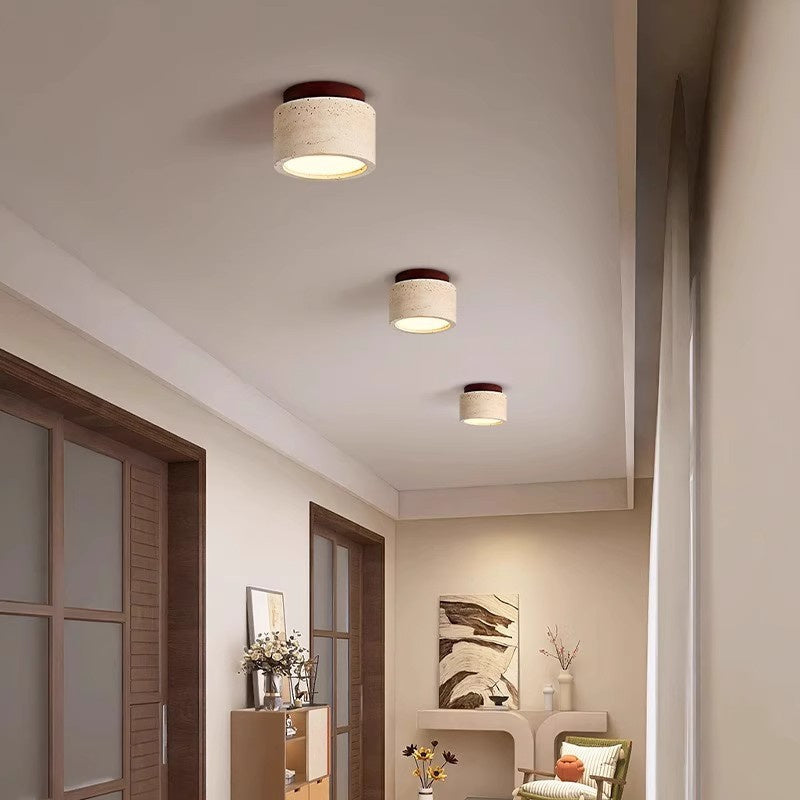 Farmhouse Solid Wood Semi Flush Mount Ceiling Light