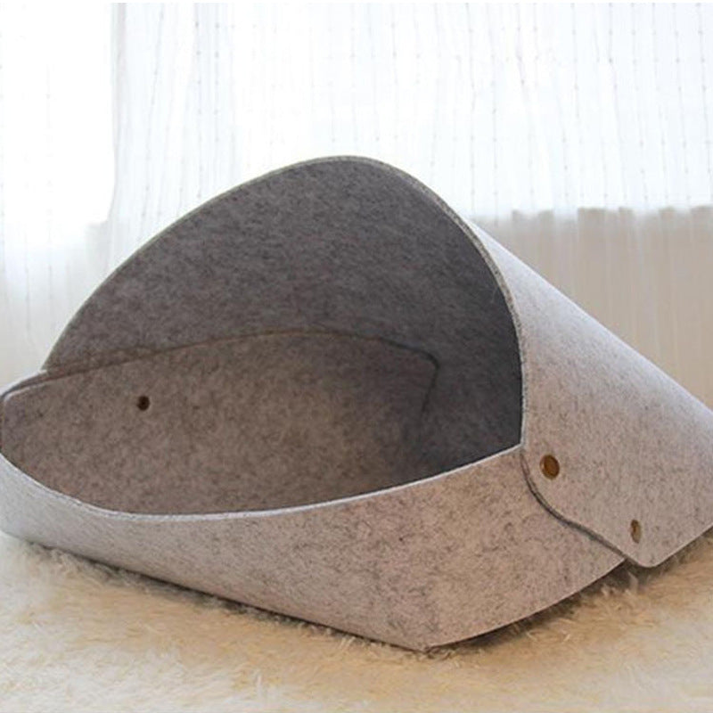 Semi-Enclosed Felt Cat Bed