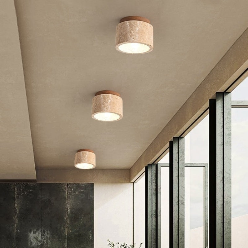 Farmhouse Solid Wood Semi Flush Mount Ceiling Light