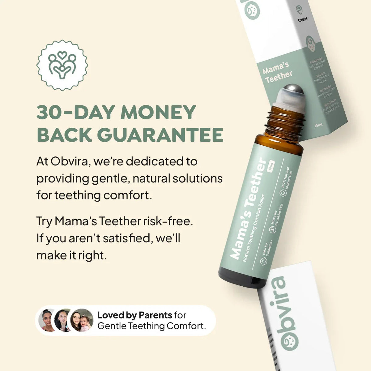 Natural Baby Teething Roller with Roman Chamomile and Lavender - Soothing Essential Oil Topical Blend for Infants 3 Months and Up