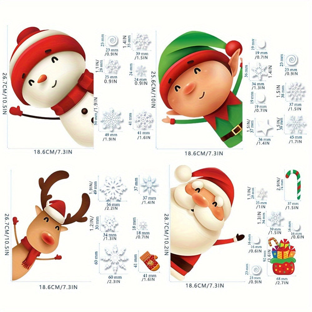 Outdoor Christmas Decorations Santa Snowflake Window Decals