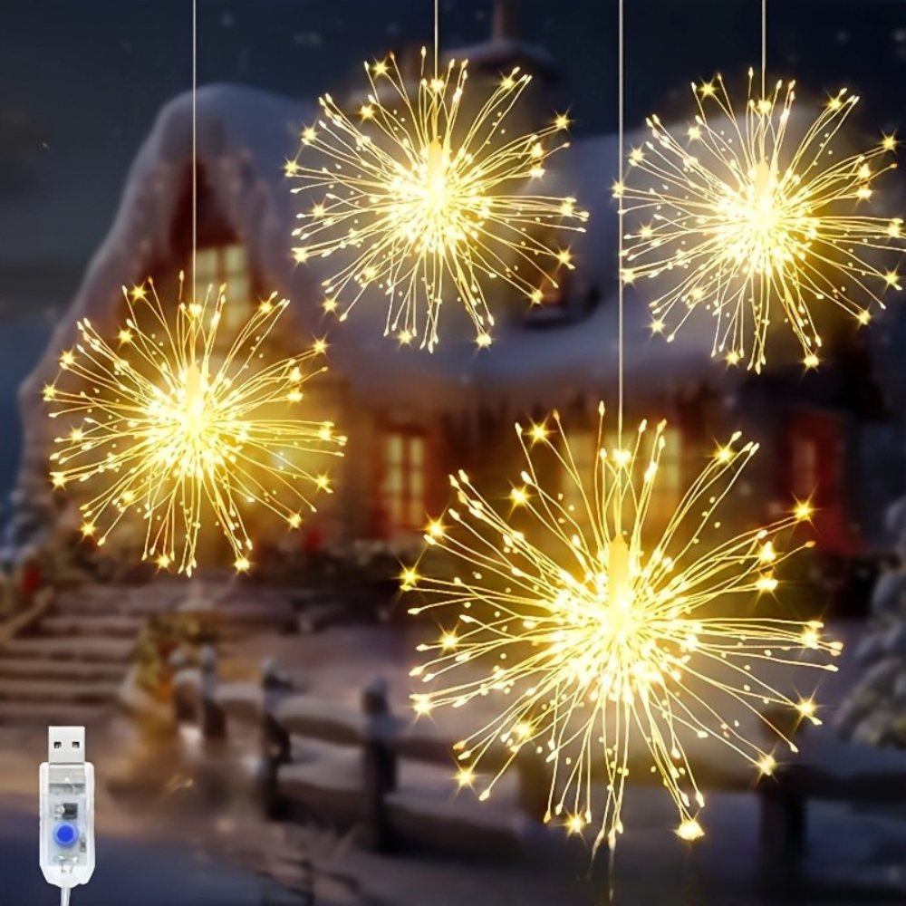 Outdoor Christmas Lights Firework LED Fairy Hanging Lights
