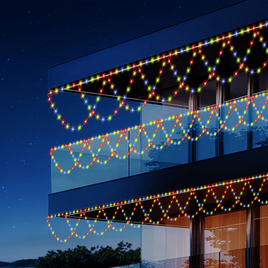 Outdoor Christmas Lights LED Balcony Hanging Fairy String