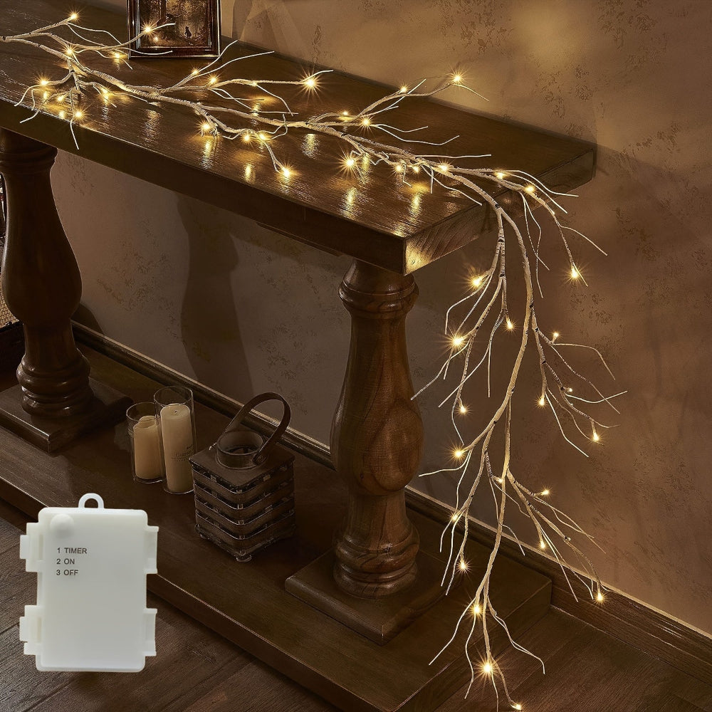 Outdoor Christmas Lights Warm White LED Branch Garland Decoration