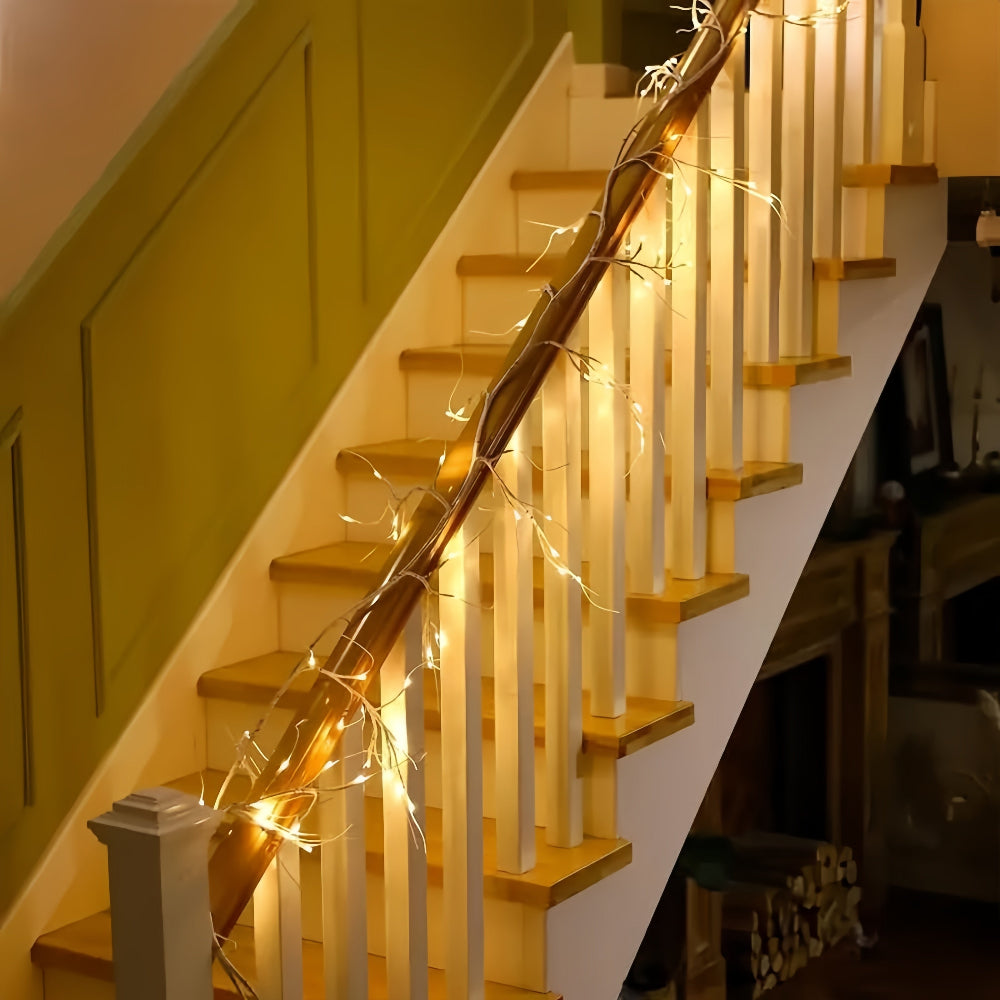 Outdoor Christmas Lights Warm White LED Branch Garland Decoration