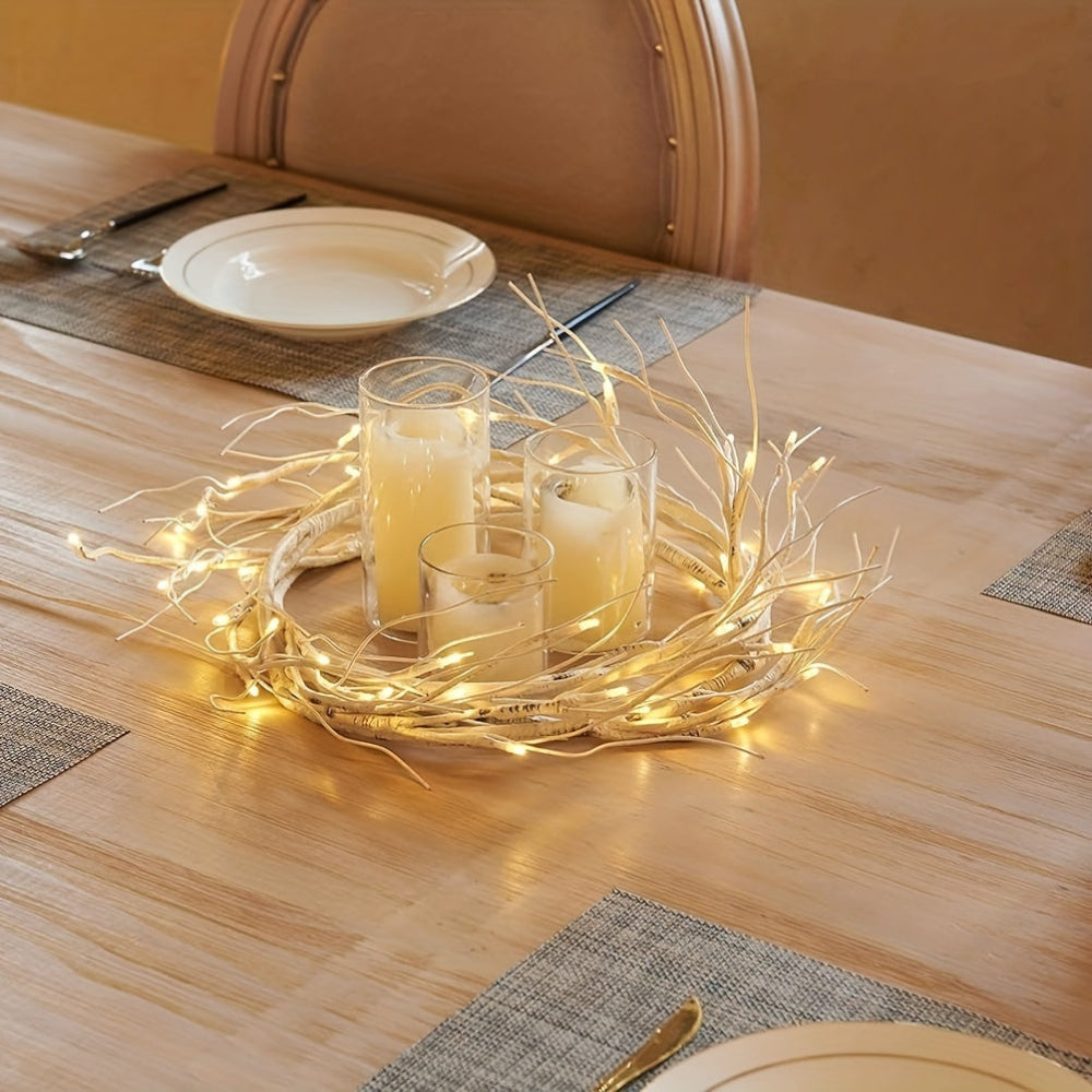 Outdoor Christmas Lights Warm White LED Branch Garland Decoration