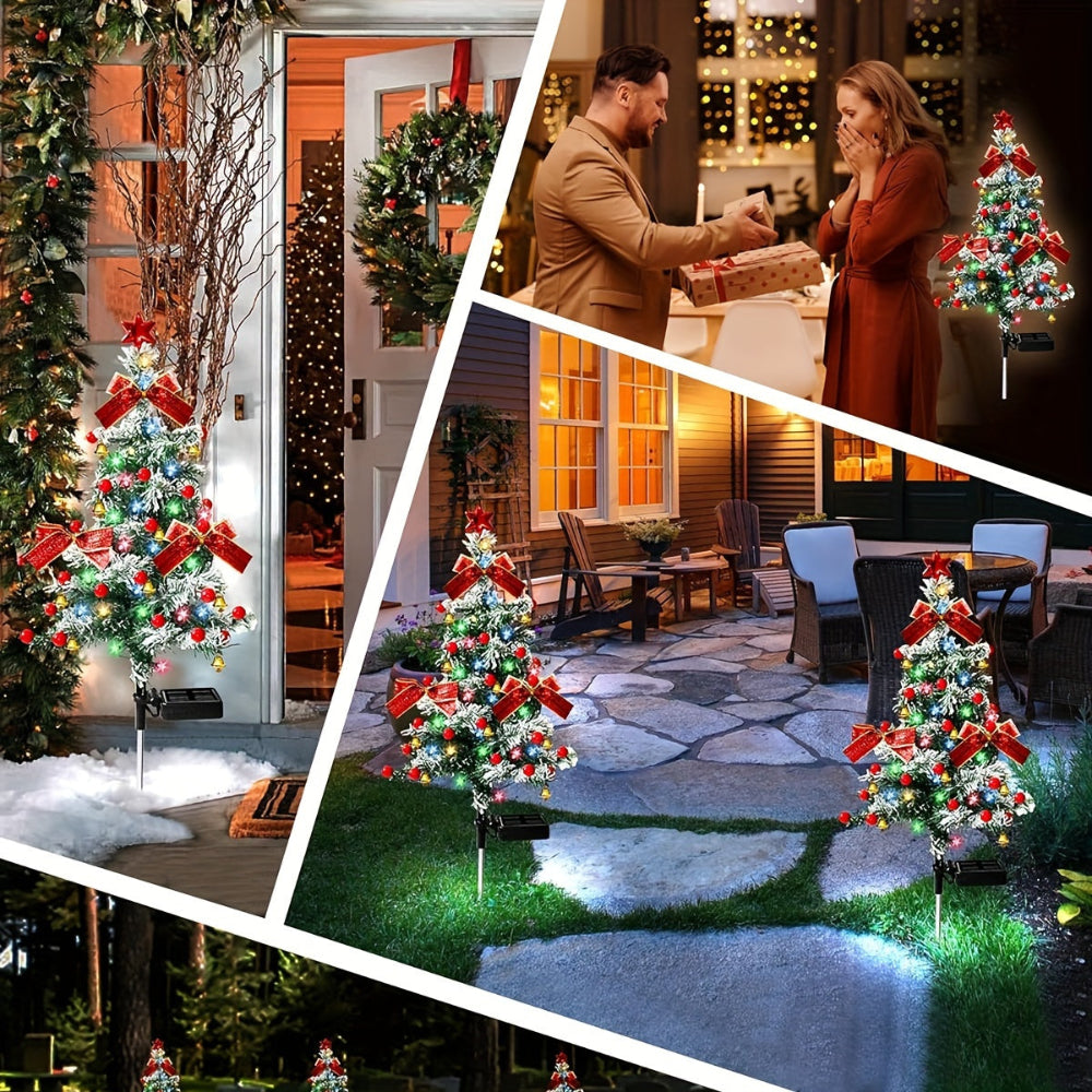 Outdoor Christmas Tree Lighting Solar Pathway Yard Decoration