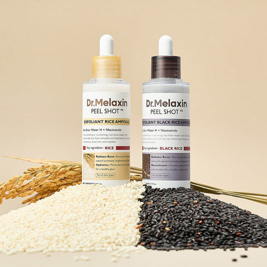 Hydrating Rice Exfoliator with AHA & BHA – Gentle Black & White Rice Facial Scrub for Smooth, Radiant Skin