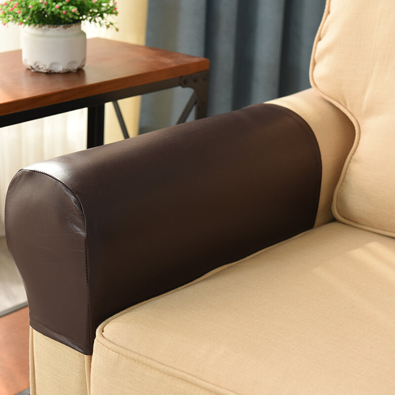 2Pcs PU Leather Sofa Armrest Cover