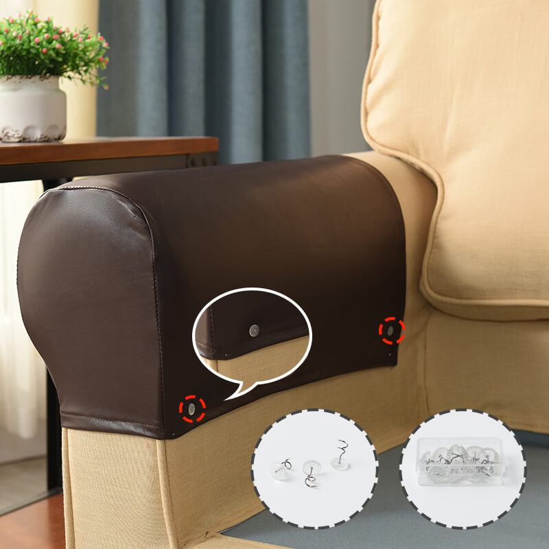 2Pcs PU Leather Sofa Armrest Cover