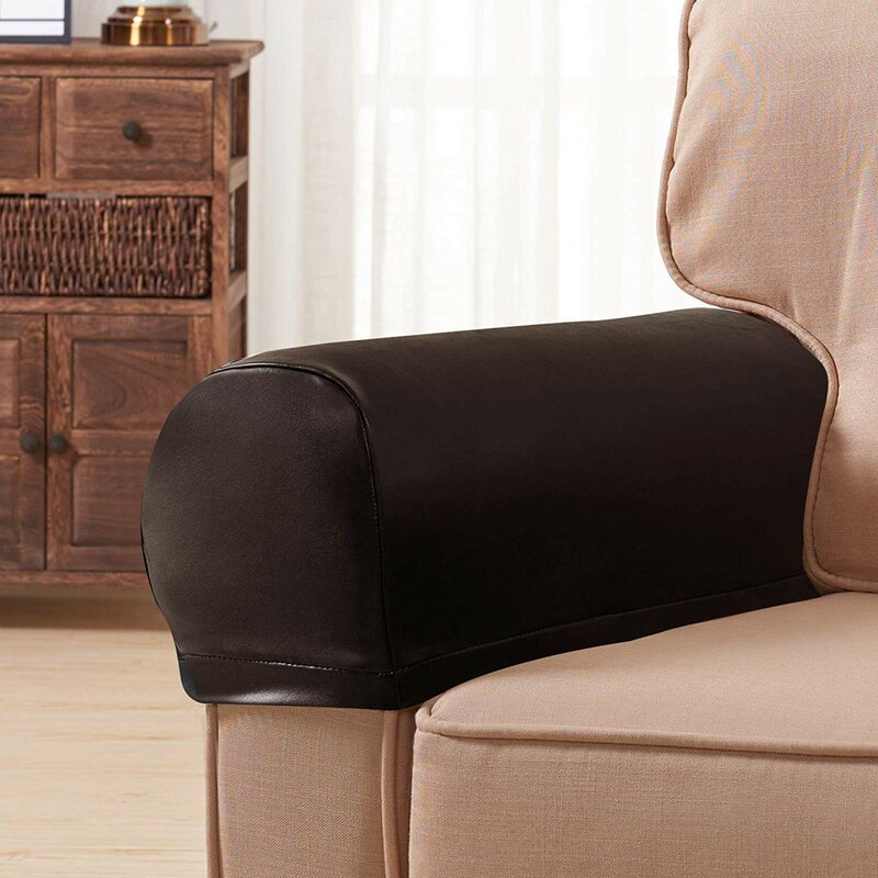 2Pcs PU Leather Sofa Armrest Cover