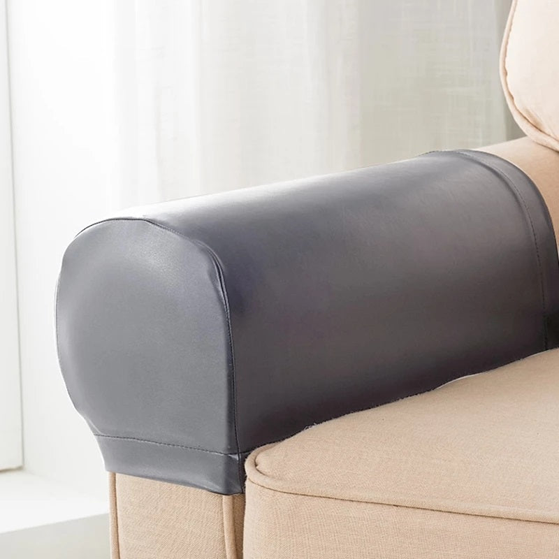 2Pcs PU Leather Sofa Armrest Cover