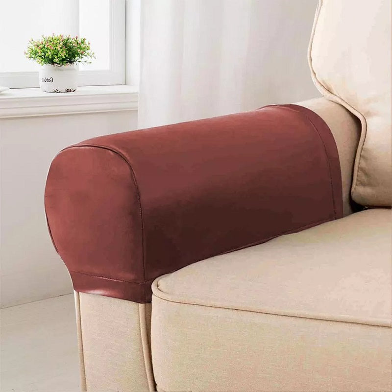 2Pcs PU Leather Sofa Armrest Cover