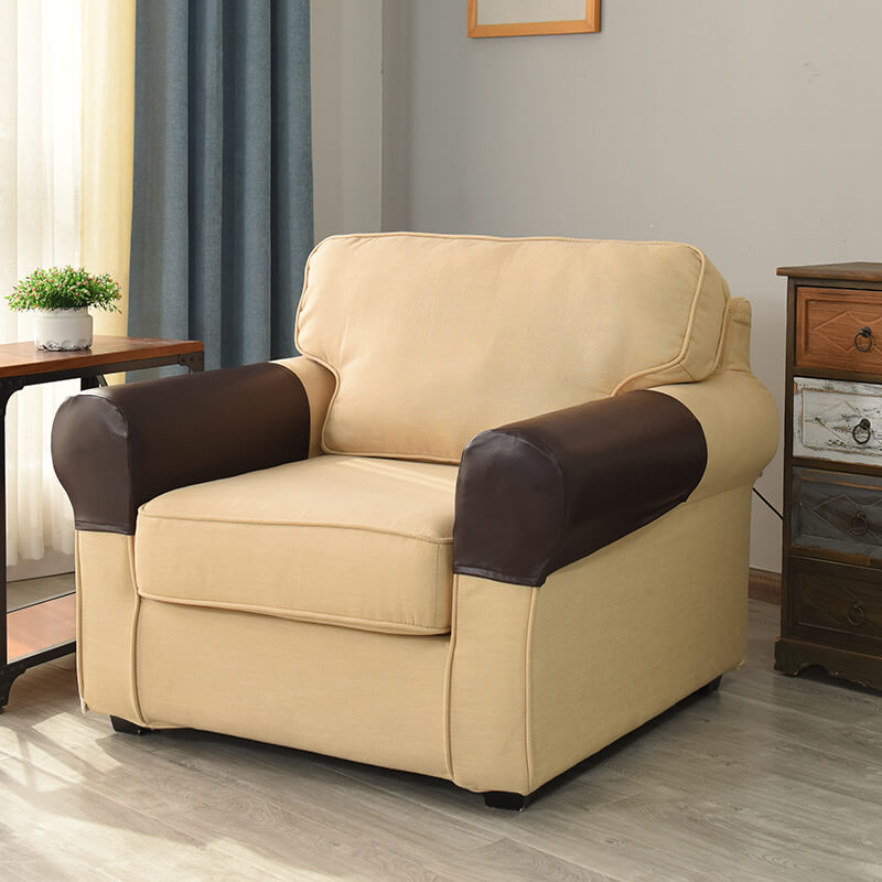 2Pcs PU Leather Sofa Armrest Cover
