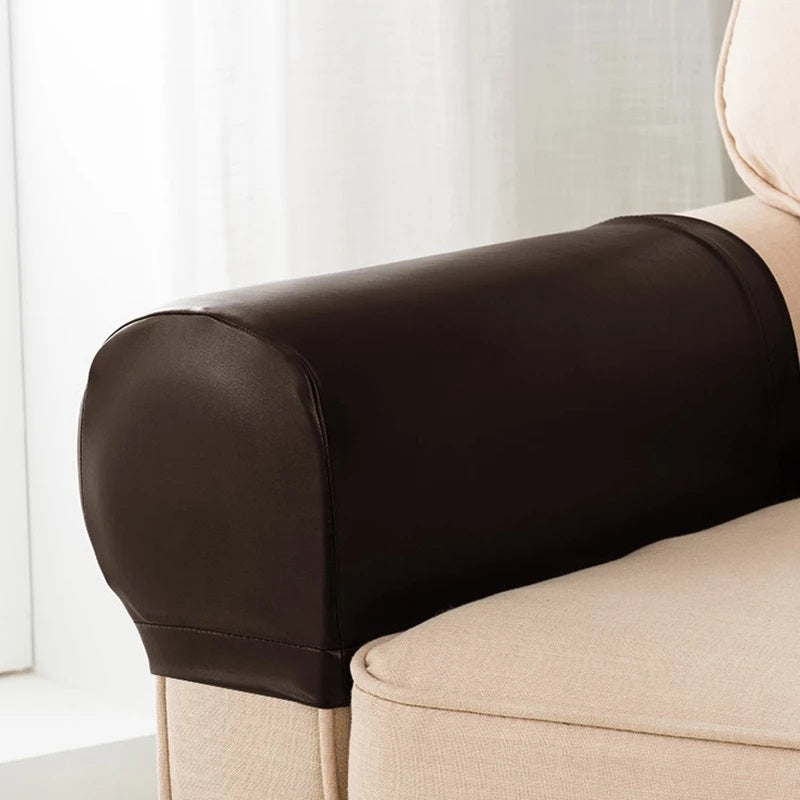 2Pcs PU Leather Sofa Armrest Cover