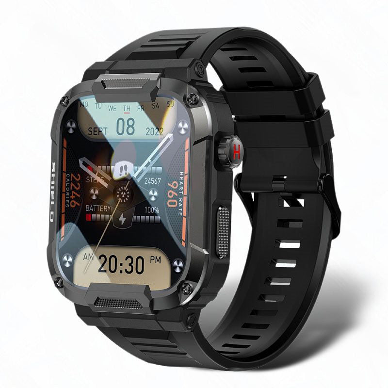 Military Smartwatch for Men - Waterproof IP68 Rugged Fitness Tracker with Bluetooth Calling, Heart Rate Monitor and 110 Sports Modes