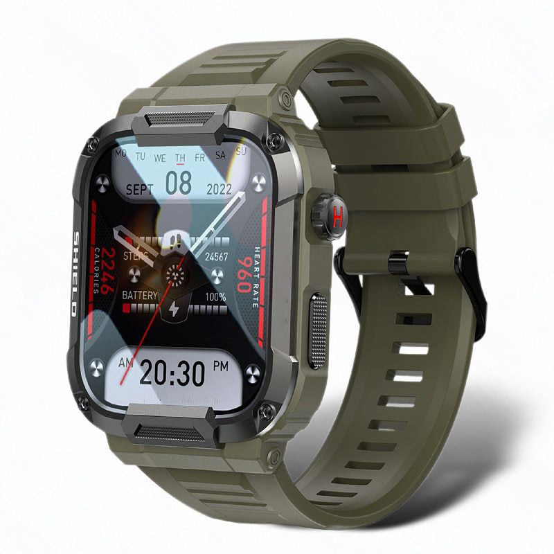 Military Smartwatch for Men - Waterproof IP68 Rugged Fitness Tracker with Bluetooth Calling, Heart Rate Monitor and 110 Sports Modes