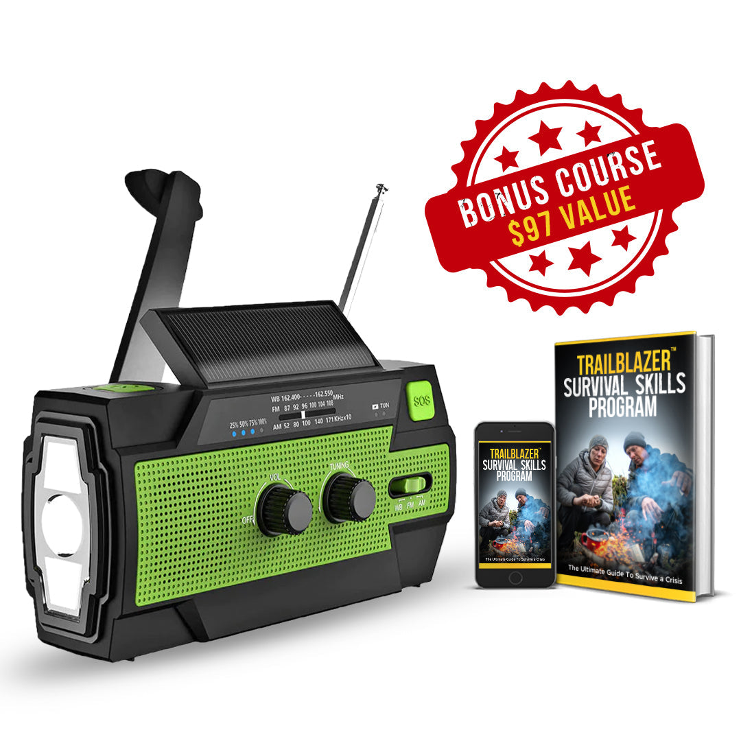 Emergency Solar Powered Radio & 30 Day Survival Skills Program