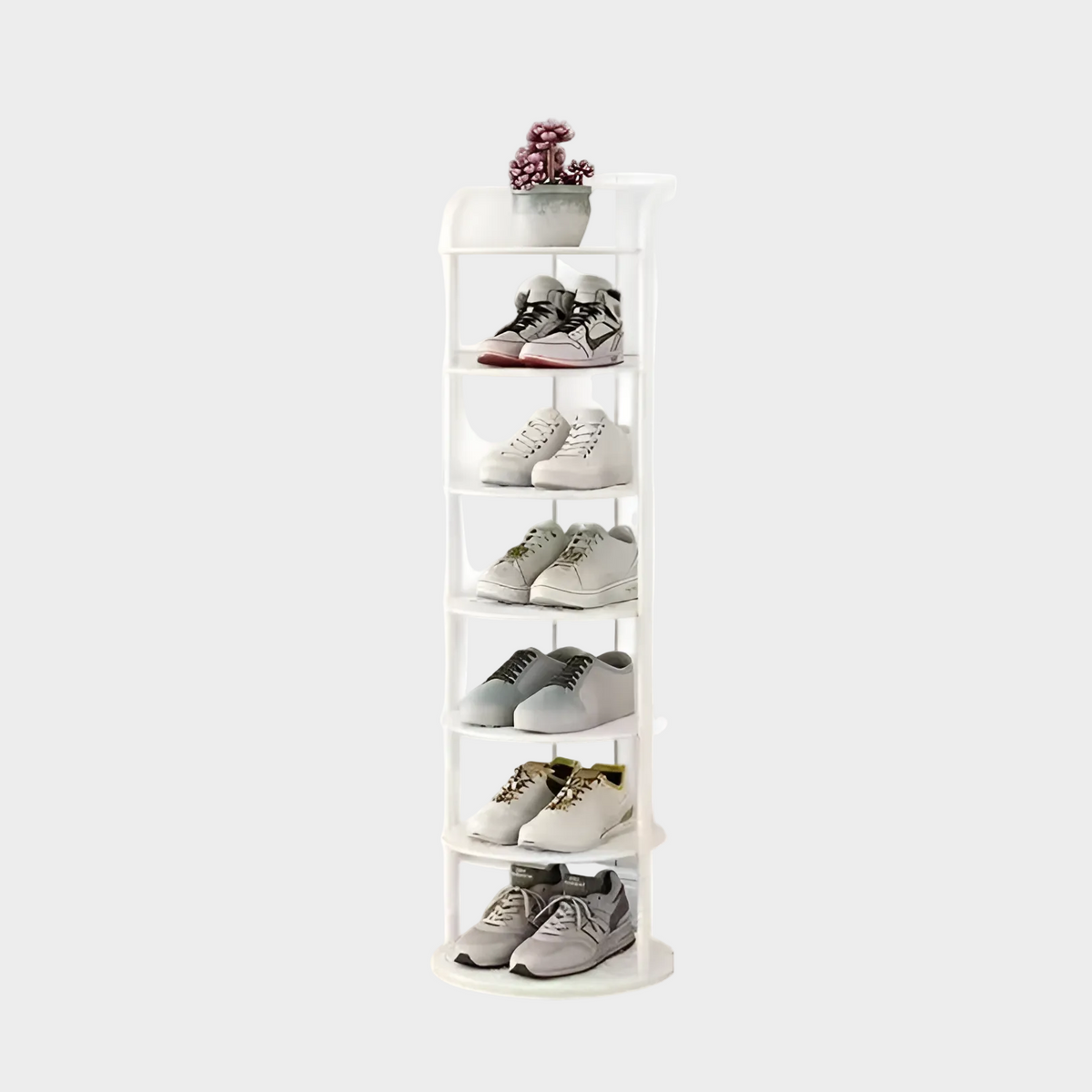 Round Steel Shoe Storage Modern Entryway